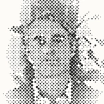 Rainer Bracharz, portrait in the halftone raster of the illustration series
